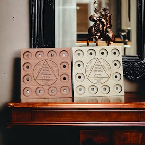 Personalised recovery token display, recovery tokens,Personalized Serenity Prayer Recovery Chip Holder, AA display, maple wood, wood