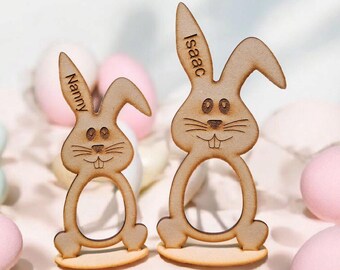 Personalized Easter Bunny Egg Holder: Wooden Easter Gift
