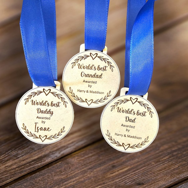 Personalised Father's day medal, gift for dad, grandad, daddy, keepsake gift, personalised medals, personalised gifts, rustic gift, bespoke