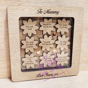 Personalised reasons I love you, mothers day gift, personalised gift, rustic, gift for her, keepsake gift.