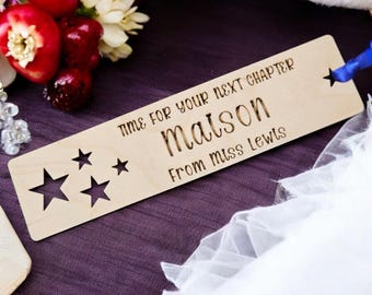 Personalized Maple Bookmark, End of Year Teacher Student Gift