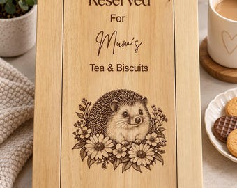 Personalised Sofa Tray for Mum | Wooden Armchair Tray | Tea & Biscuits Couch Tray | Mothers Day Gift | Birthday Gift for Mum