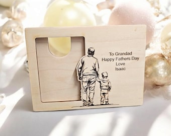 personalised grandad picture frame, Father's day gift, gift for grandads, granda, personalised wooden frame from grandchildren, Wooden frame