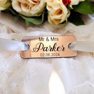 Personalized Wedding Trainer Tags: Satin Acrylic Shoe Charms
