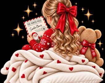 Christmas letter girl digital download