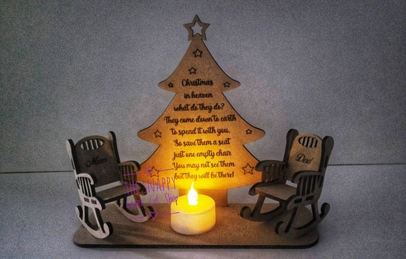 Personalized Christmas Memorial Tree: Rocking Chair Tealight Holder