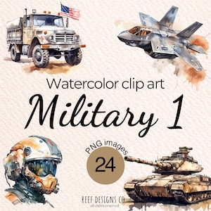 Military Army Watercolor png Clipart Bundle | Decorative Craft Supplies | FREE COMMERCIAL USE