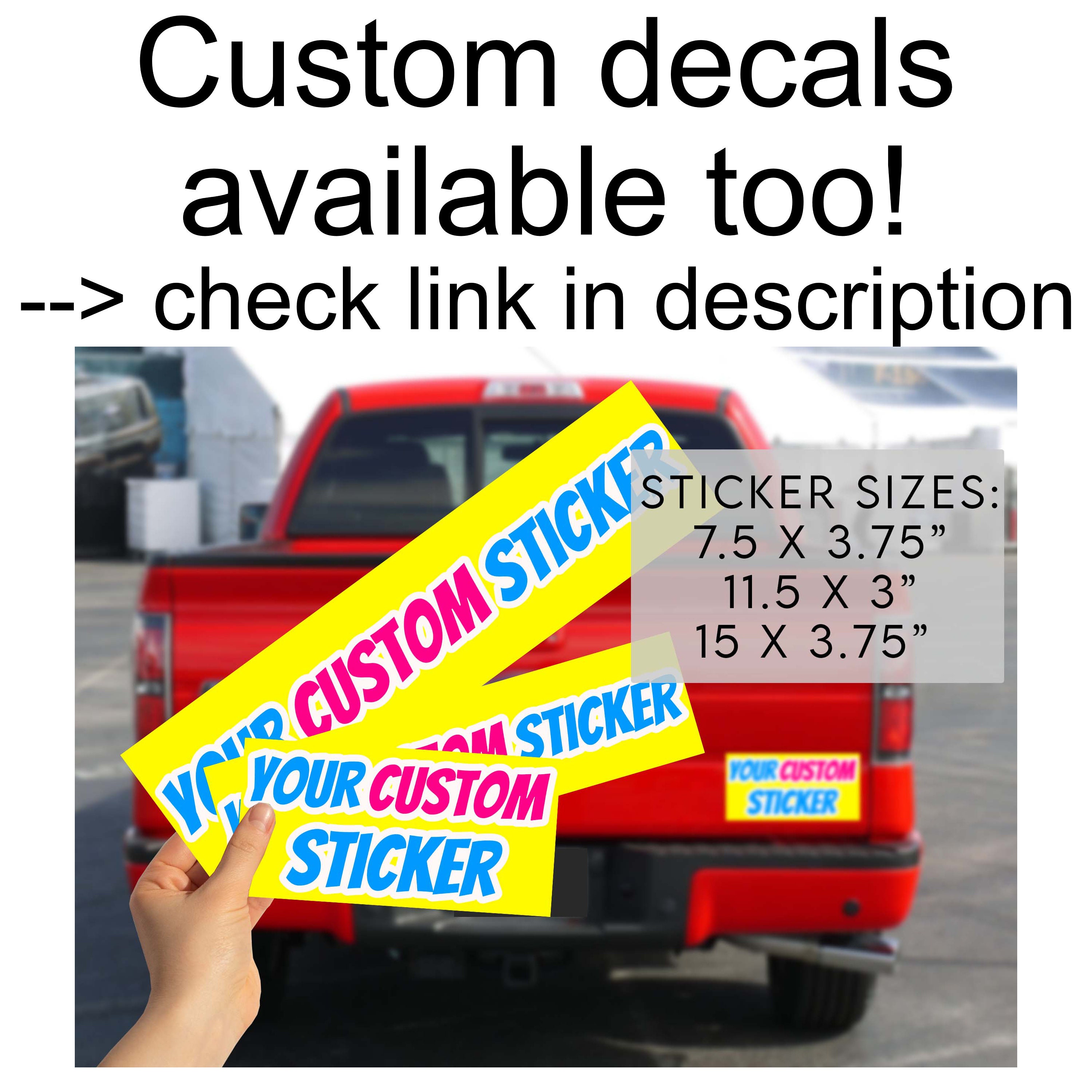 Custom Car / Decal Bumper Sticker With Text Color and Etsy