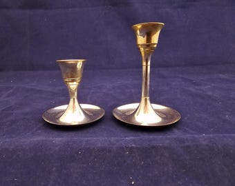Leonard India Sliver plated 2 Graduated Candlestick Holders