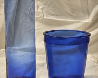 Vintage Cobalt Blue Vase and Pot