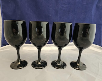Libbey Premiere Black Water Goblets - set of 4