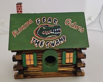 Handcrafted Wooden Log Cabin Florida Bird House