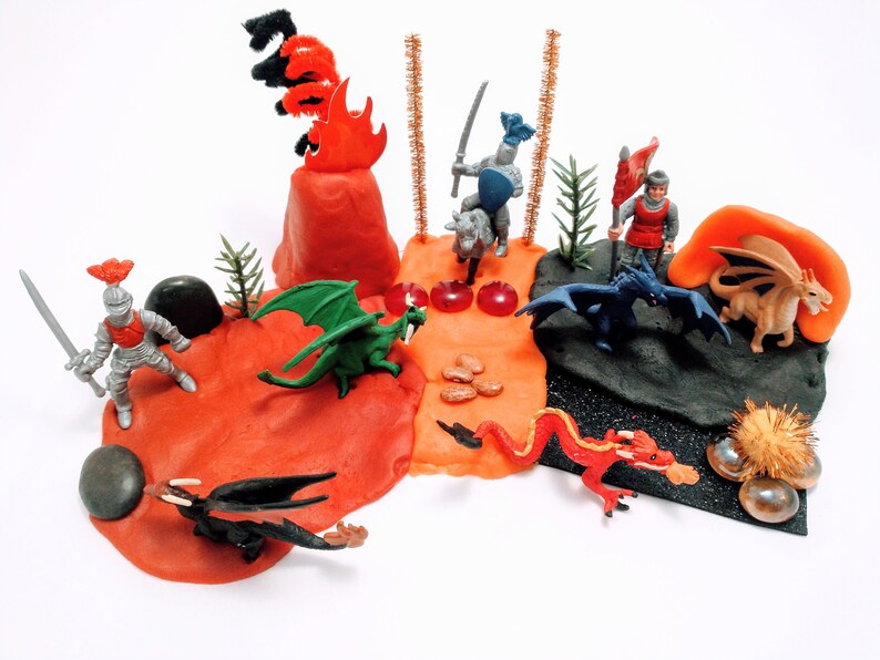Knights and Dragons Play Dough Kit Kids Toys 3 Year Old Boy Etsy