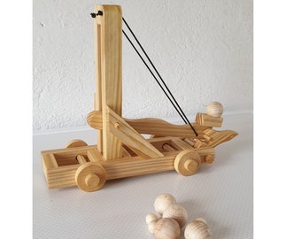 Mittelalterliches Katapult Schleuder aus Holz ca. 22cm handgefertigt, funktionstüchtig