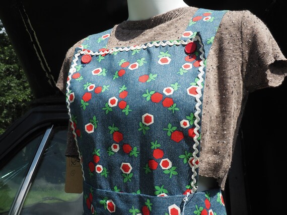 Vintage 70s Cute Patterned Denim Overalls