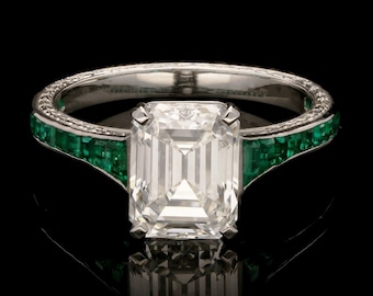 1.9Ct Green Asscher Diamond 925 Sterling Silver Vintage Art Deco Engagement Ring 
