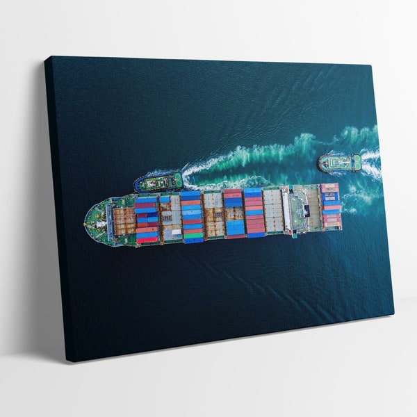 Container Ship Framed Art Etsy
