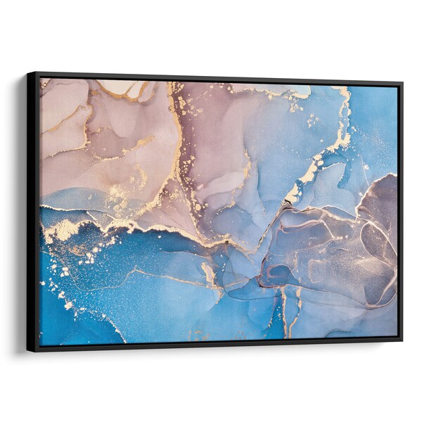 Abstract Painting, Blue and Gold Etsy