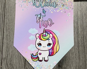 Personalised Birthday bunting Unicorn Banner