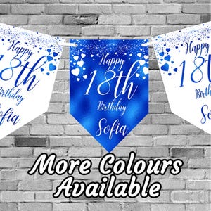 Rose Gold Personalised Birthday Banner Bunting Any Name and age 18th  21st Flags Garland