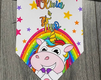 Personalised Birthday bunting Unicorn Banner