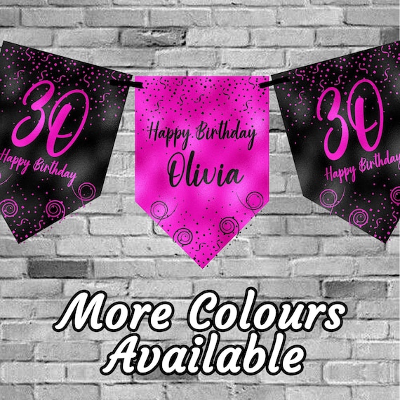 Custom Age Bunting Personalised Rose Gold Birthday Bunting Banner - Customize For 18th, 21st, 30th, Any Age! Custom Birthday Banner - Foto 5