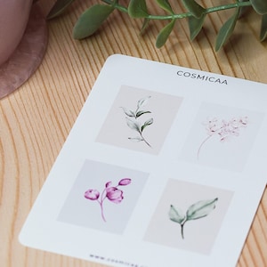 Floral Stamp Planner Stickers: Handmade Journal Stickers