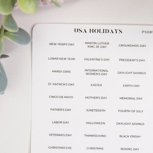US Holidays - Planner Stickers, functional planner stickers, us holiday stickers, us holiday planner stickers, functional planning
