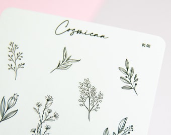 Pegatinas florales para planificador: pegatinas decorativas para diario