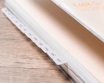 Mini Vellum Planner Tabs: Monatliche Kartei-Tabs