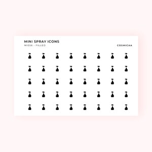 Mini Spray Icons - Planner stickers, mini icons, mini stickers, minimalistic planner stickers, mini stickers for hobonichi grid