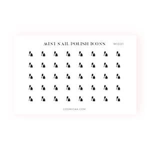 Mini Nail Polish Icons - Planner stickers, mini icons, mini stickers, minimalistic planner stickers, mini stickers for the hobonichi grid