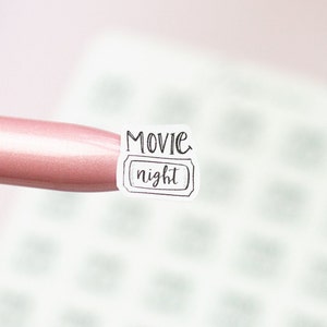 Movie Night planner stickers – Functional planner stickers, planner stickers, bullet journal stickers, journal stickers, doodle stickers