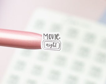 Movie Night Planner Stickers: Functional Journal Stickers