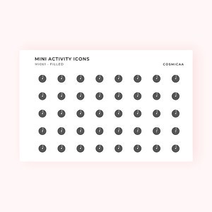 Mini Activity Icons - Planer Sticker, Mini Icons, Mini Sticker, minimalistische Sticker, Mini Sticker für Hobonichi Grid