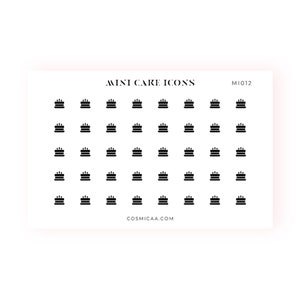 Mini Cake Icons - Planner stickers, mini icons, mini stickers, minimalistic planner stickers, mini stickers for the hobonichi grid