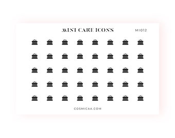 Mini Cake Icons - Planner stickers, mini icons, mini stickers, minimalistic planner stickers, mini stickers for the hobonichi grid