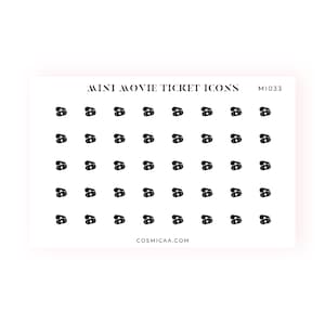 Mini Movie Ticket Planner Stickers: Hobonichi Icons