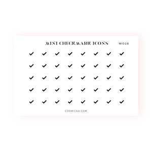 Mini Checkmark Icons - Planner stickers, mini icons, mini stickers, minimalistic planner stickers, mini stickers for the hobonichi grid