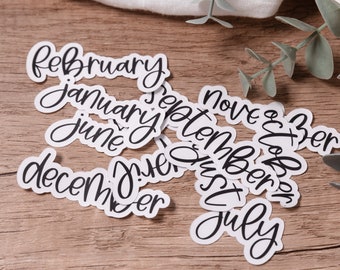 Foiled Monthly Planner Stickers: Transparent Journaling Stickers