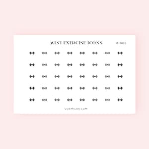 Mini Exercise Icons - Planner stickers, mini icons, mini stickers, minimalistic planner stickers, mini stickers for the hobonichi grid
