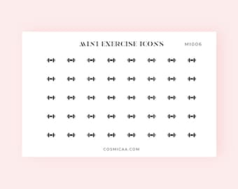 Mini Exercise Icons - Planner stickers, mini icons, mini stickers, minimalistic planner stickers, mini stickers for the hobonichi grid