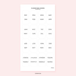 Simple planner tabs - Planner Tabs in different fonts for Journals, Planners and Calendars