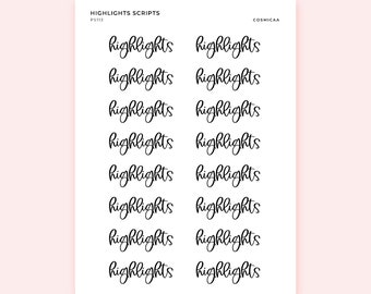 Highlights Scriptplannerstickers: handgemaakte dagboekstickers