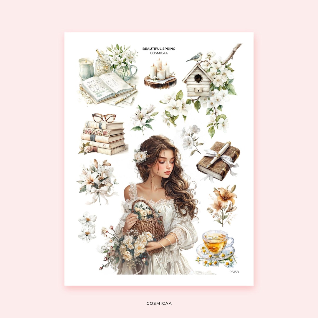 Spring Floral Planner Stickers - Journals & Teacups - Etsy