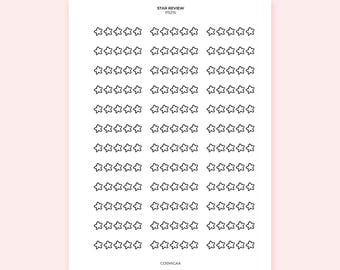 Star Review Planner Stickers | Minimal Rating Icon Stickers for Planners and Journals