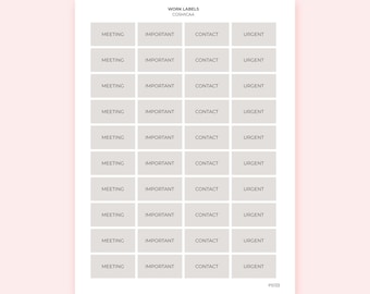 Stickers functionele werkplanner: vergadering, belangrijk, contact, urgent