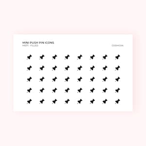 Mini Push Pin Icons - Planer Aufkleber, Mini Icons, Mini Aufkleber, minimalistische Planer Aufkleber, Mini Aufkleber für Hobonichi Grid, Organisieren