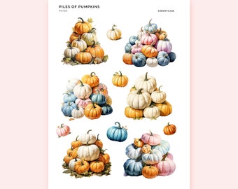 Piles of Pumpkins Planner Stickers: Autumn Journaling