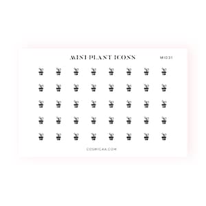 Mini Plant Icons - Planner stickers, mini icons, mini stickers, minimalistic planner stickers, mini stickers for the hobonichi grid